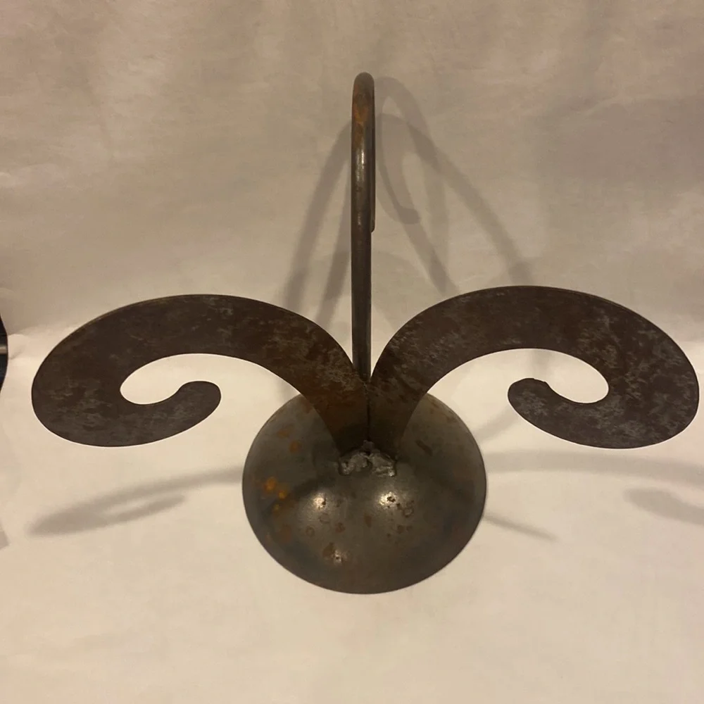 PIER ONE Metal Fleur de Lis Round ball candle holder